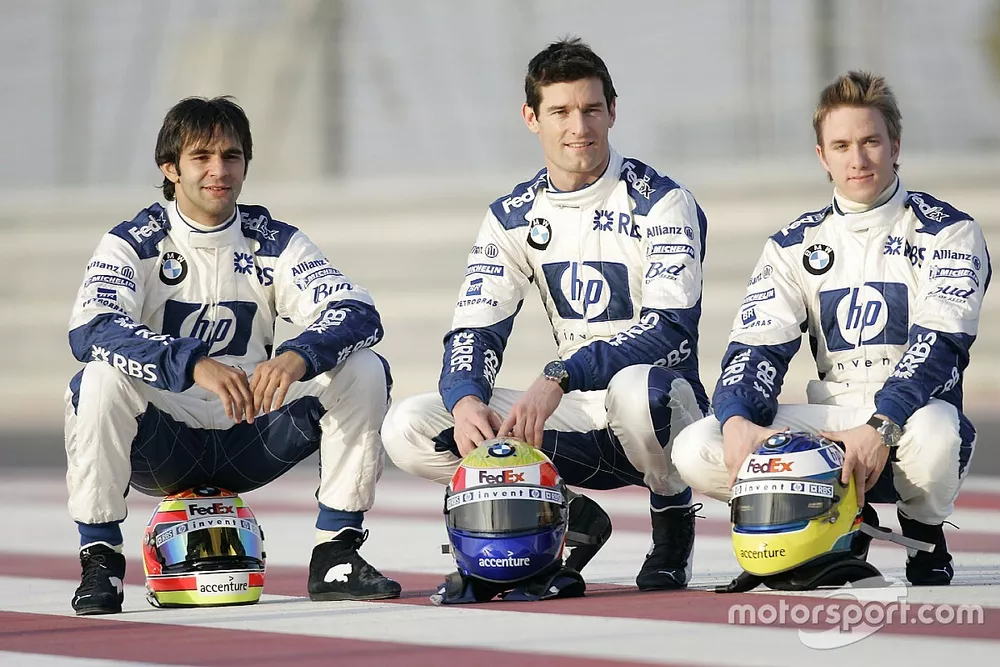 BMW WilliamsF1 drivers Antonio Pizzonia, Mark Webber and Nick Heidfeld