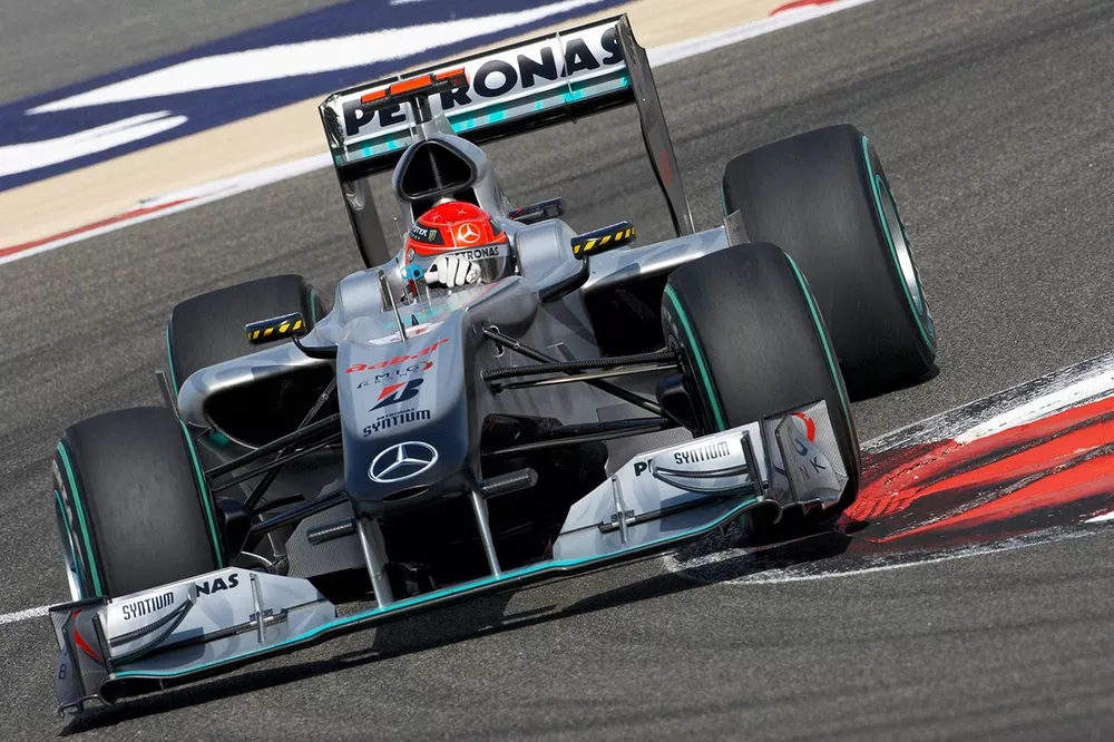 Michael Schumacher, Mercedes MGP W01, al GP di Bahrain del 2010

