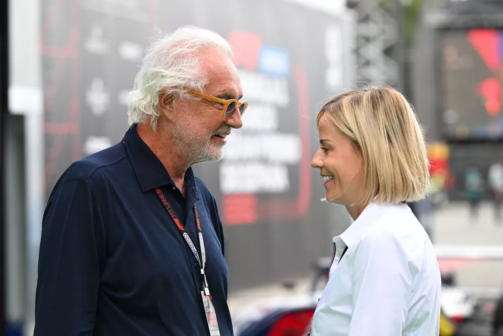 Susie Wolff, Managing Director, F1 Academy, and Flavio Briatore, Executive Advisor, Alpine F1
