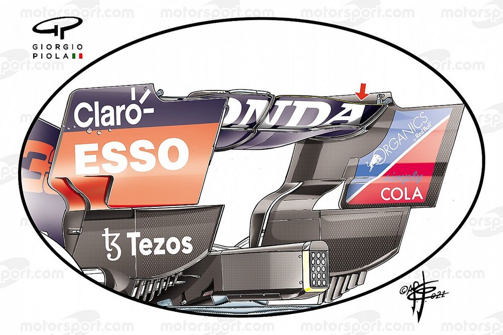 Red Bull RB16B rear wing detail, Belgian GP