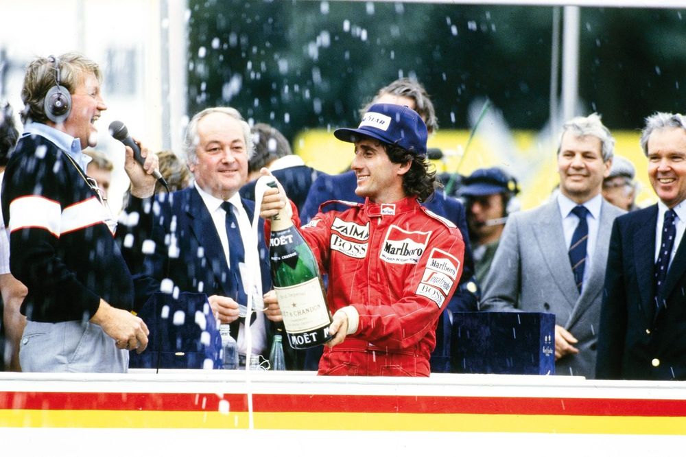 Alain Prost, McLaren on the podium