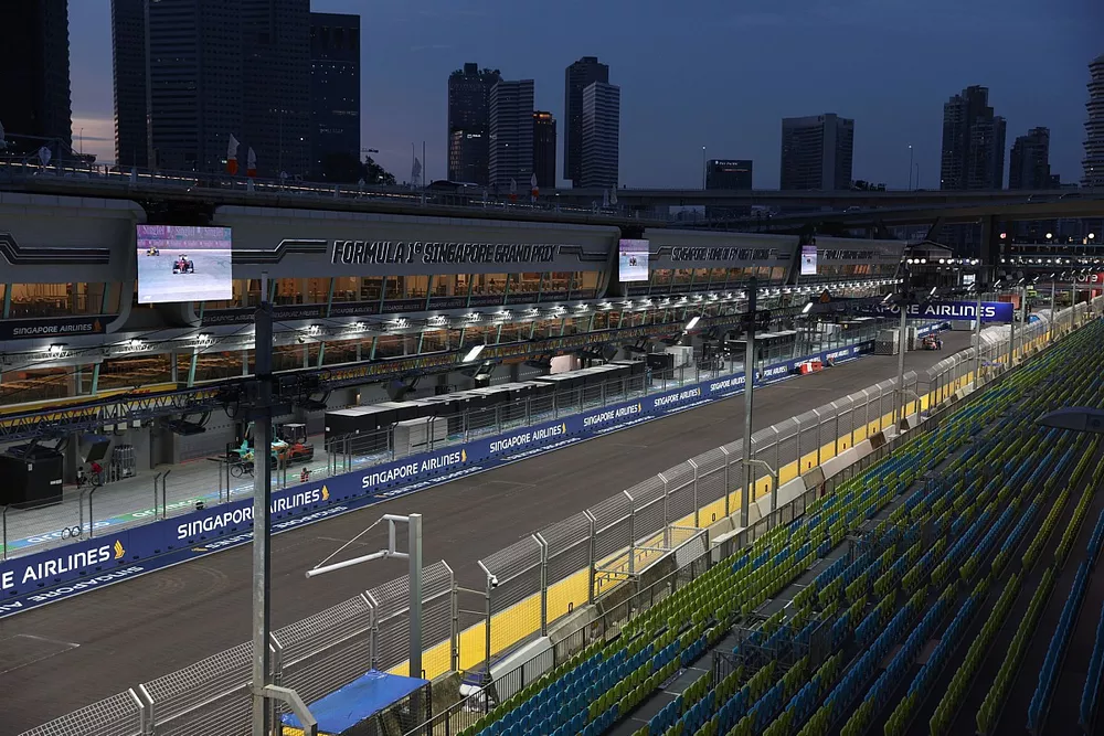 A view of the pit lane