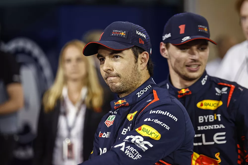Sergio Pérez, Red Bull Racing, en Parc Ferme tras la clasificación