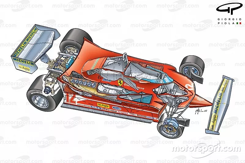 Vue 3/4 de la Ferrari 312T4 de 1979