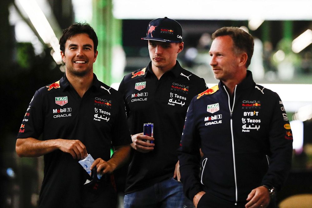 Sergio Pérez, Red Bull Racing, Max Verstappen, Red Bull Racing, Christian Horner, director del equipo, Red Bull Racing