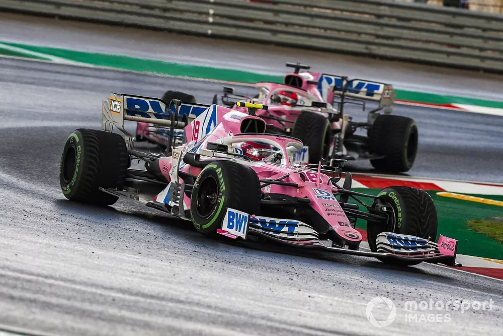 Lance Stroll, Racing Point RP20, Sergio Perez, Racing Point RP20