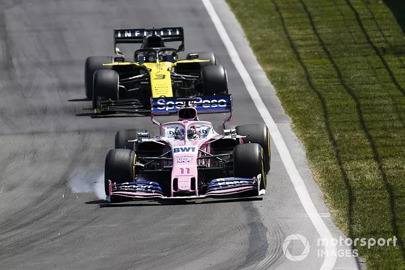 Sergio Perez, Racing Point RP19, voor Daniel Ricciardo, Renault R.S.19