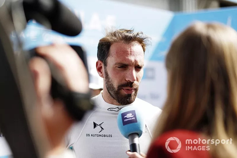 Jean-Eric Vergne, DS Techeetah talks to the media