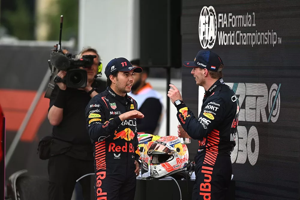 Sergio Perez, Red Bull Racing, vainqueur, Max Verstappen, Red Bull Racing, deuxième