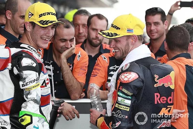 Secondo classificato Brad Binder, KTM Ajo, terzo classificato Iker Lecuona, American Racing KTM