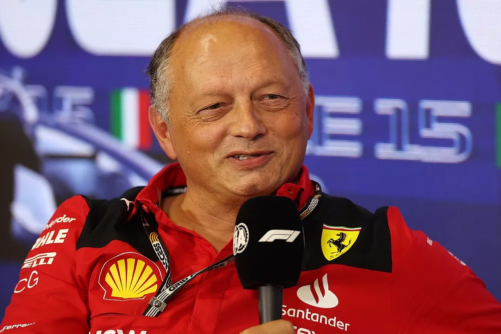Frederic Vasseur, Team Principal e Direttore Generale della Scuderia Ferrari, nella conferenza stampa del Team Principal