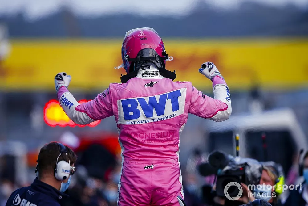 Pole Sitter Lance Stroll, Racing Point festeggia nel Parco Chiuso