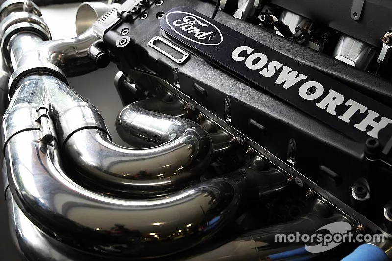 Un motor Cosworth en la fábrica de Cosworth en Northampton