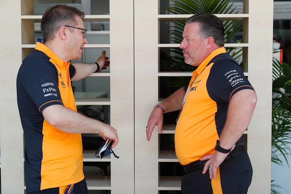Andreas Seidl, Team Principal, McLaren, Zak Brown, CEO, McLaren Racing