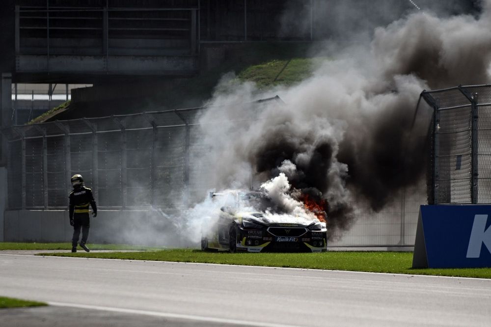 Hamilton Fire BTCC Silverstone: Lloyd takes win as Hamilton escapes fire