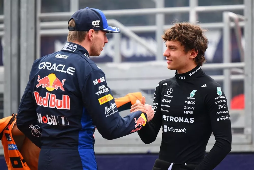 Andrea Kimi Antonelli, Mercedes, Max Verstappen, Red Bull Racing