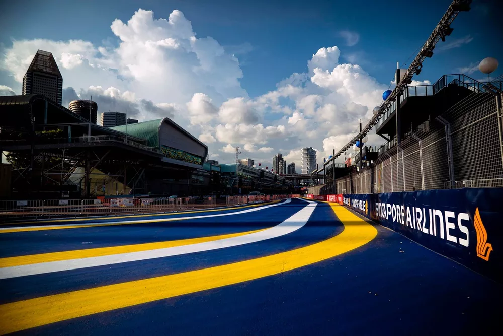 Overzicht van het Marina Bay Circuit in Singapore