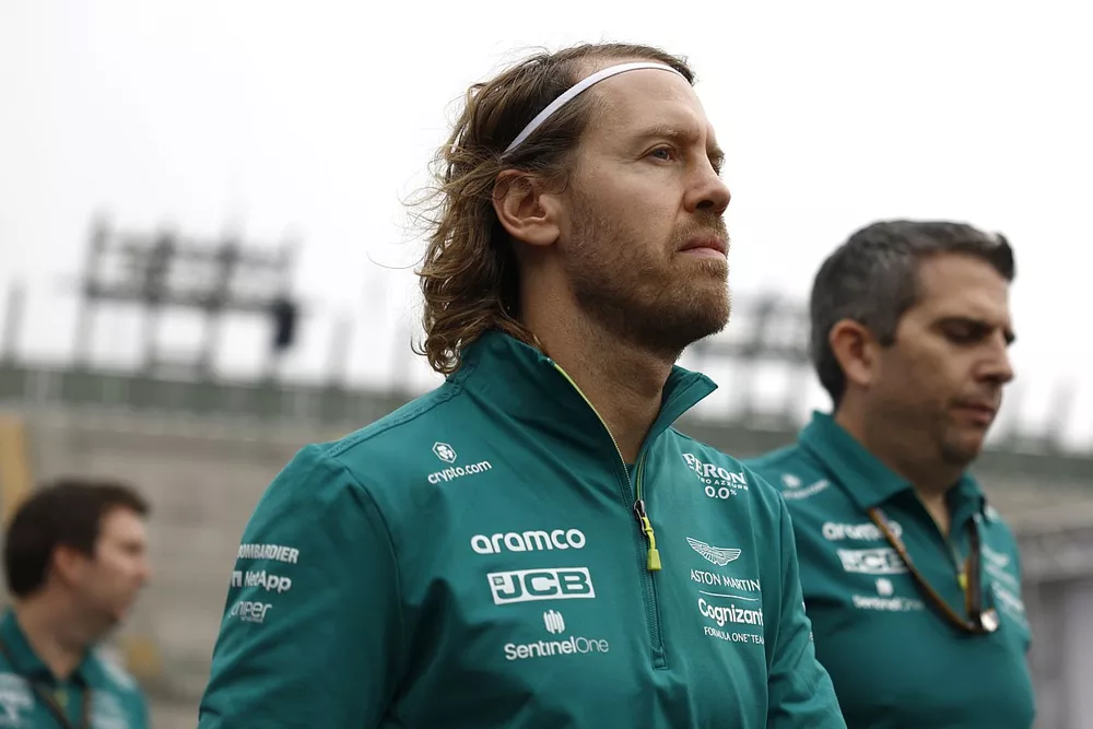 Sebastian Vettel, Aston Martin, lors de la reconnaissance de piste