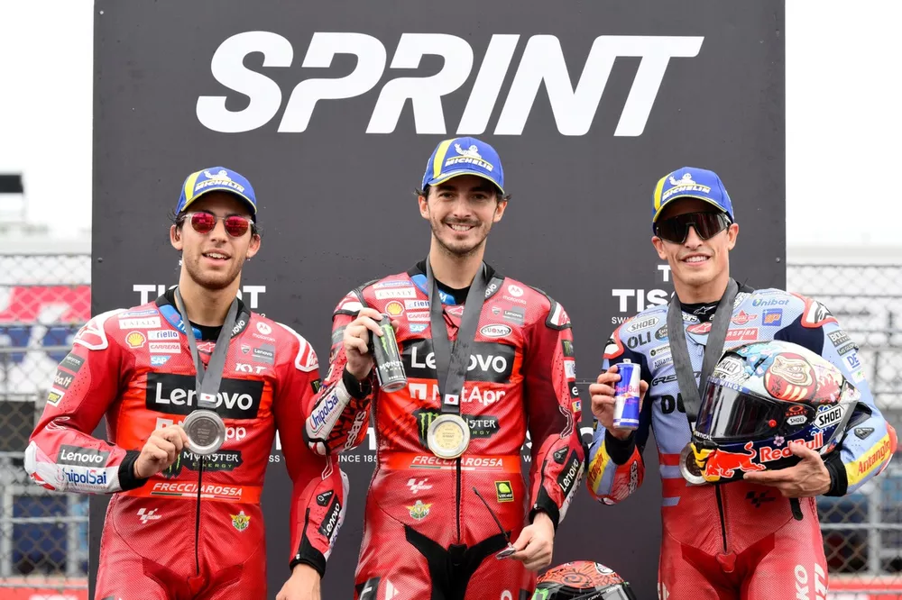 Enea Bastianini, Ducati Team, Francesco Bagnaia, Ducati Team, Marc M&aacute;rquez, Gresini Racing