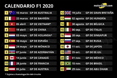 FIA confirma calendario F1 2020 con 22 carreras