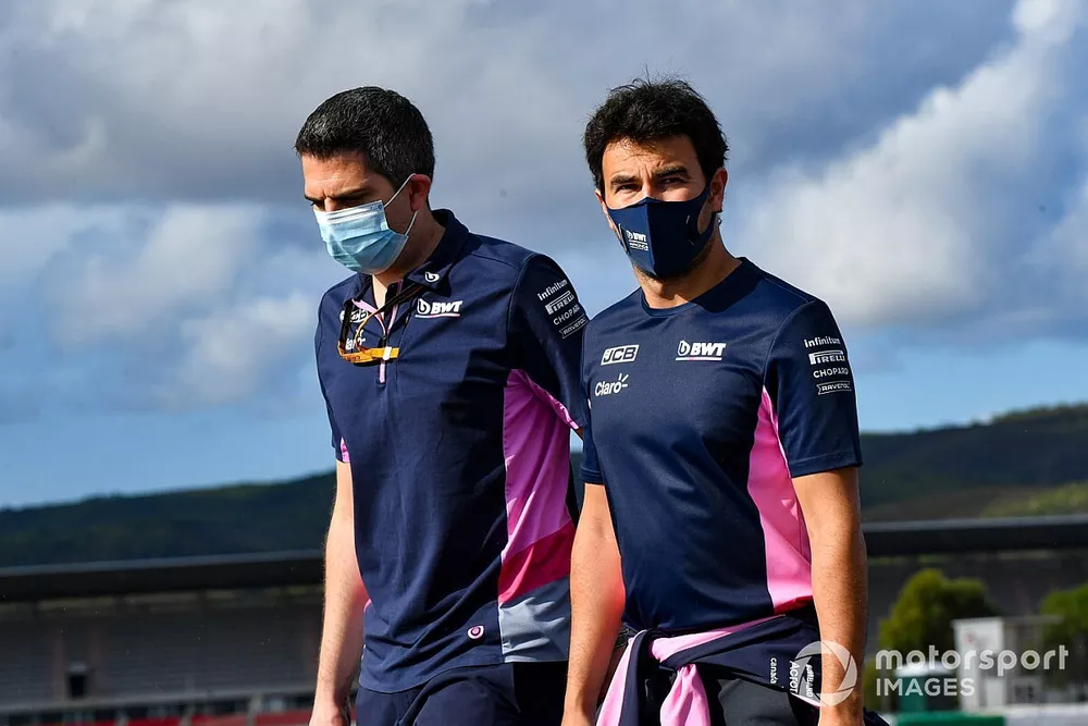 Sergio Perez, Racing Point, cammina in pista