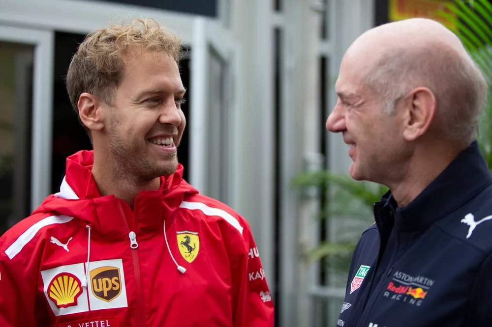 Sebastian Vettel, Ferrari and Adrian Newey, Red Bull Racing 