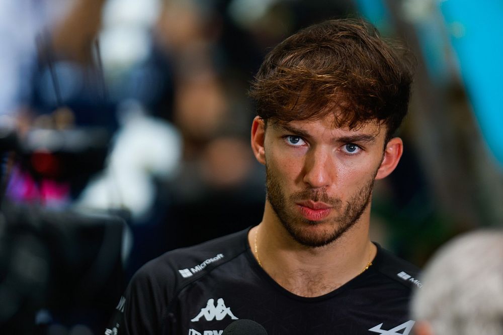 Pierre Gasly, Alpine F1 Team speaks to the media