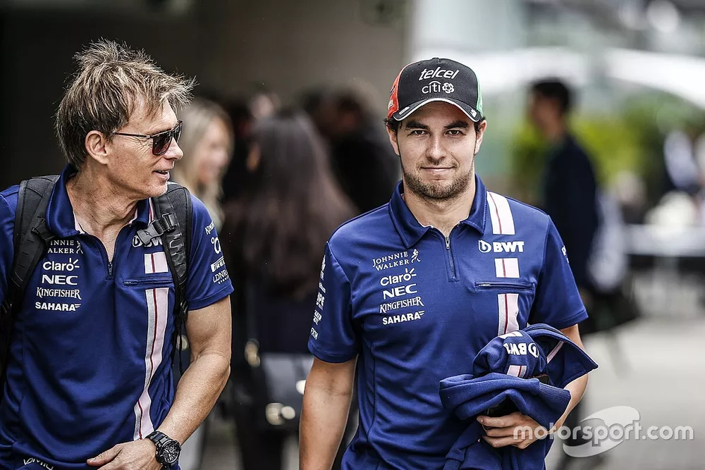 Sergio P&eacute;rez, Sahara Force India y su entrenador Xavi Martos