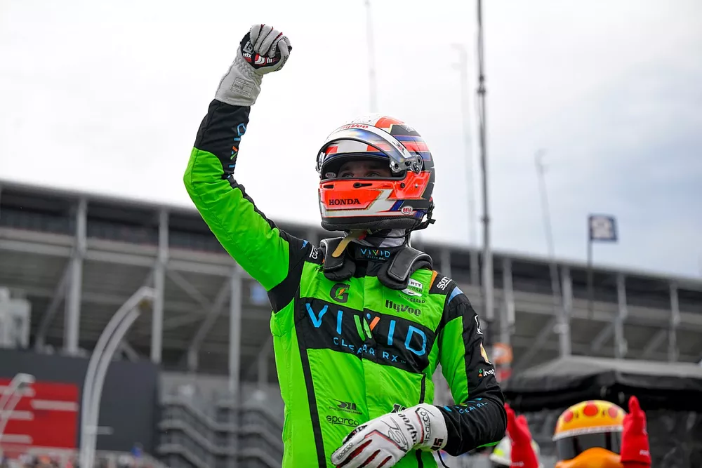 Pole sitter Christian Lundgaard, Rahal Letterman Lanigan Racing Honda