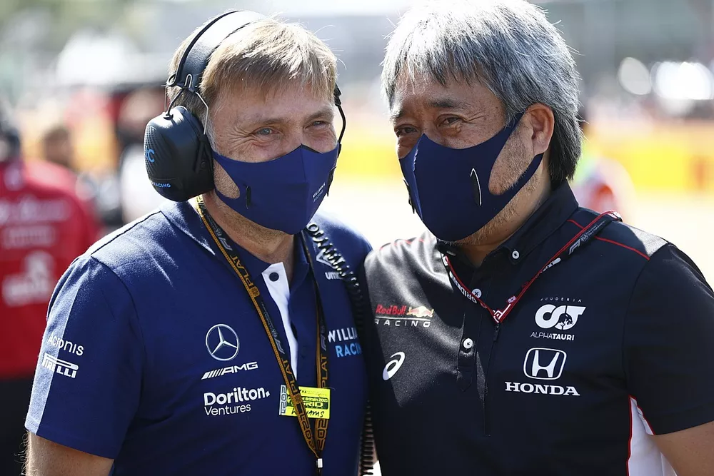 Jost Capito, CEO, Williams, en Masashi Yamamoto, General Manager, Honda Motorsport