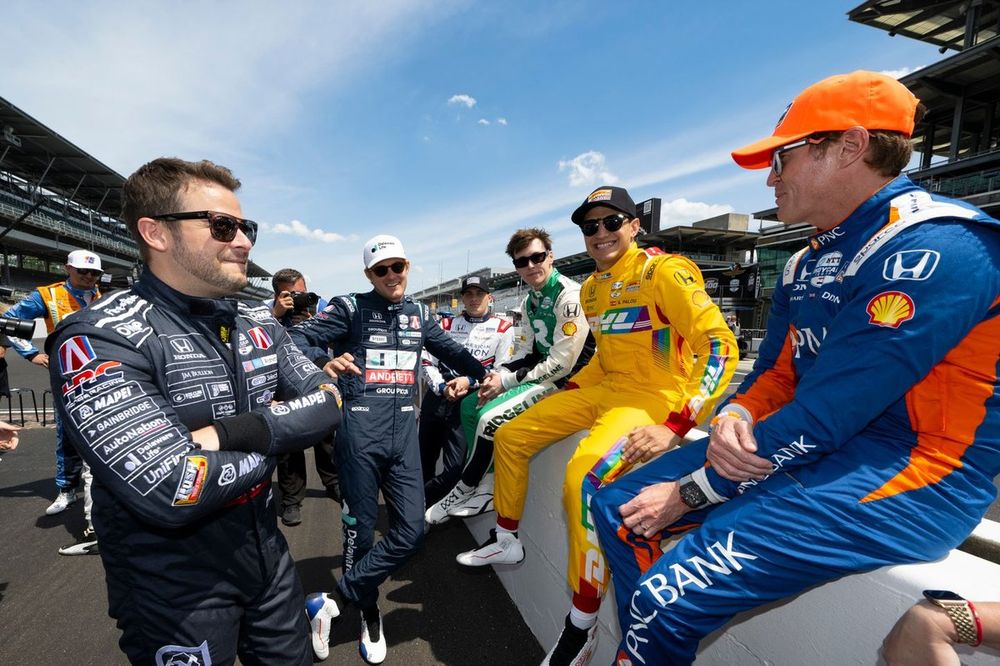 & Marco Andretti, Andretti Herta c/ Marco Curb-Agajanian Honda, Marcus Ericsson, Andretti Global Honda, Marcus Armstrong, Chip Ganassi Racing Honda, Alex Palou, Chip Ganassi Racing Honda, y Scott Dixon, Chip Ganassi Racing Honda.