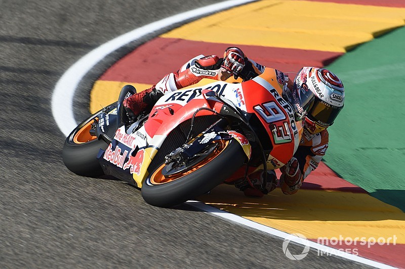 Aragon, Libere 2: Marquez risponde alle Ducati, le Yamaha beccano 1