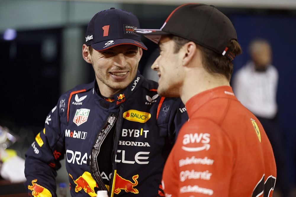 Pole man Max Verstappen, Red Bull Racing, Charles Leclerc, Scuderia Ferrari