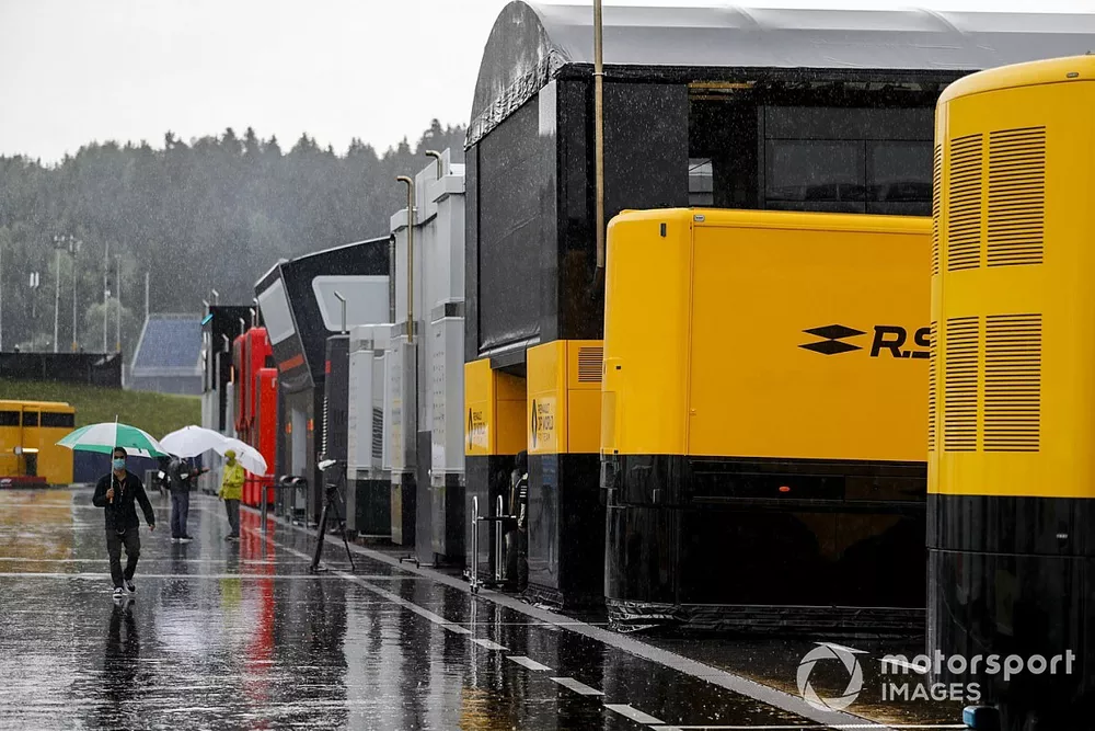 Le forti pioggie al Red Bull Ring