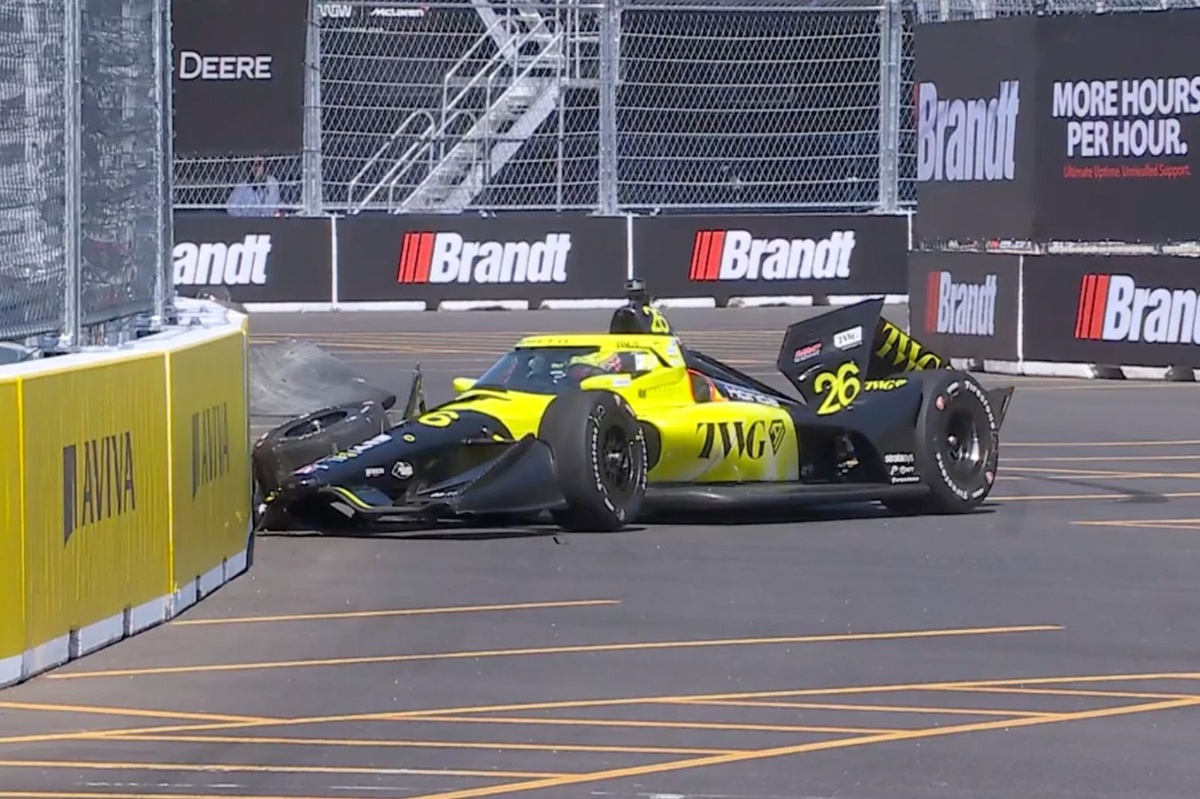 Will Power crashes hard in second IndyCar Markham practice