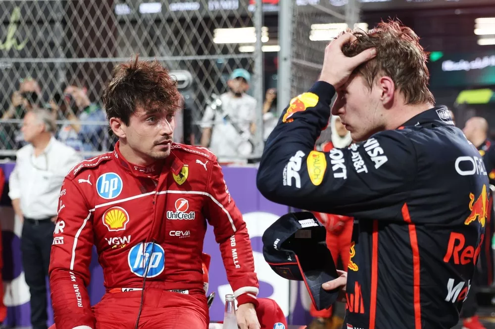 Charles Leclerc, Ferrari, Max Verstappen, Red Bull Racing