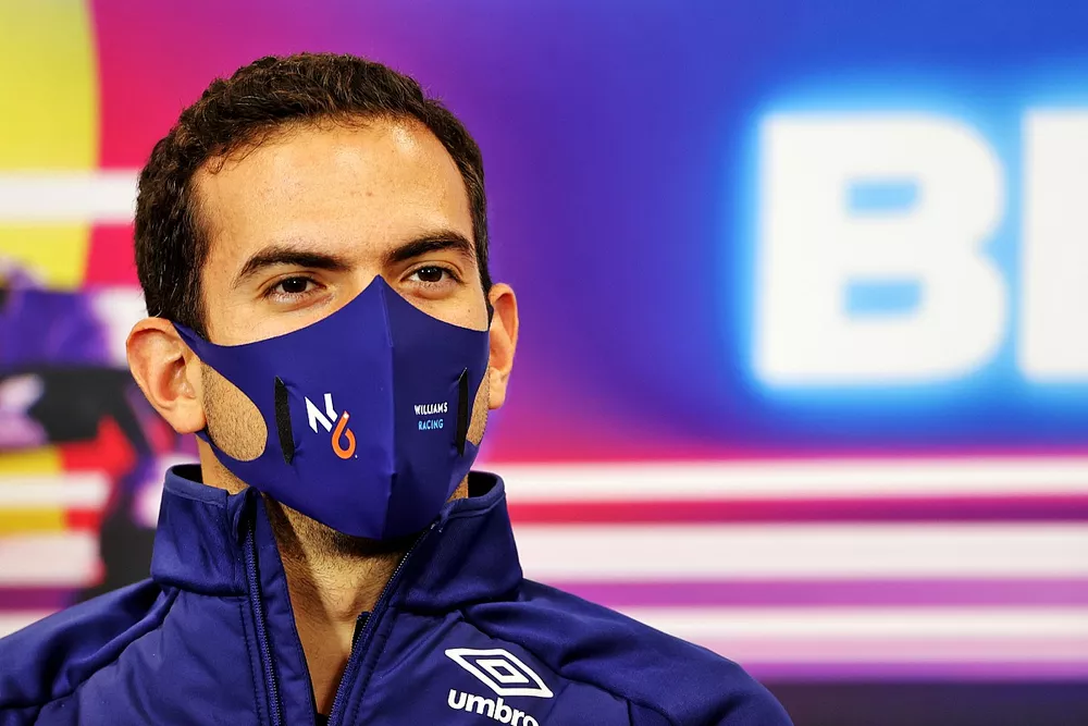 Nicholas Latifi, Williams, en conf&eacute;rence de presse