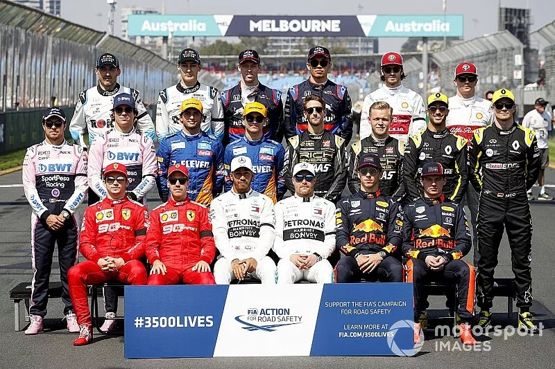 The drivers pose for a group photo