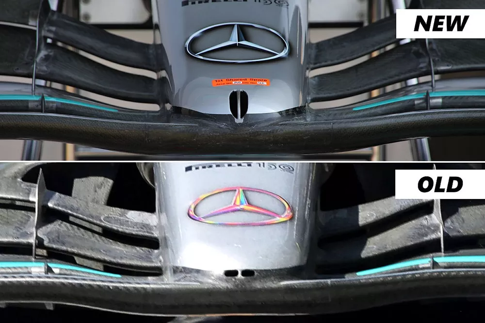 Mercedes W13 neus vergelijking