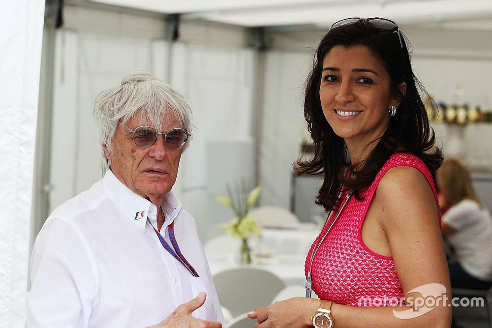 Bernie Ecclestone, CEO Formula One Group, with fiance Fabiana Flosi