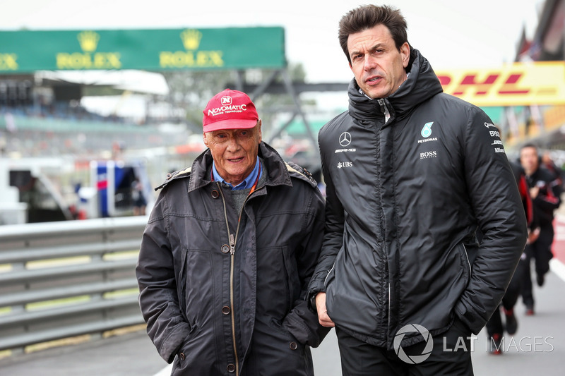 Niki Lauda, Mercedes AMG F1 Non-Executive Chairman and Toto Wolff, Mercedes AMG F1 Director of Motor