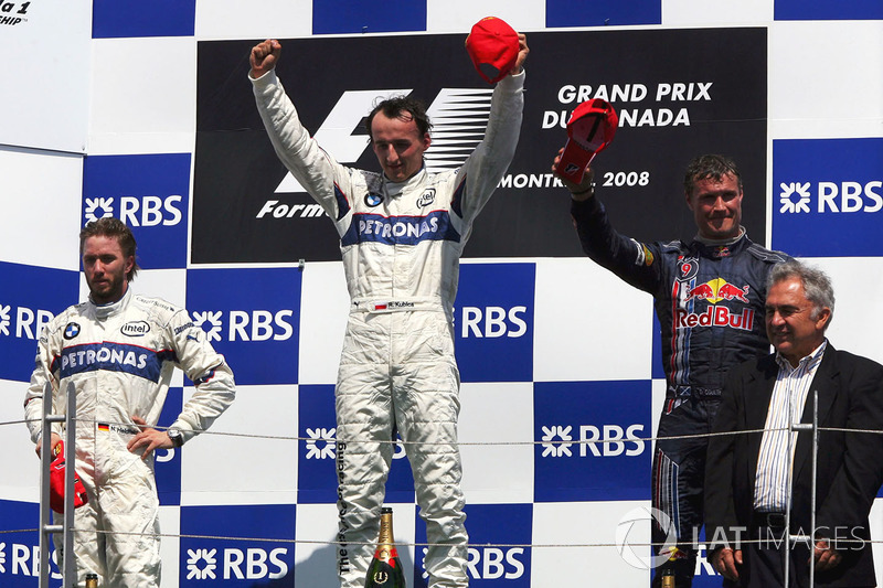 Podium: race winner Robert Kubica, BMW Sauber F1, Nick Heidfeld, BMW Sauber F1, third place David Coulthard, Red Bull Racing