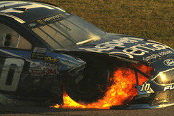 Danica Patrick, Stewart-Haas Racing Ford crash fire