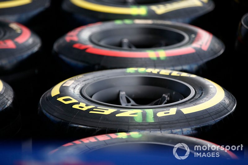 Pirelli tyres in the paddock