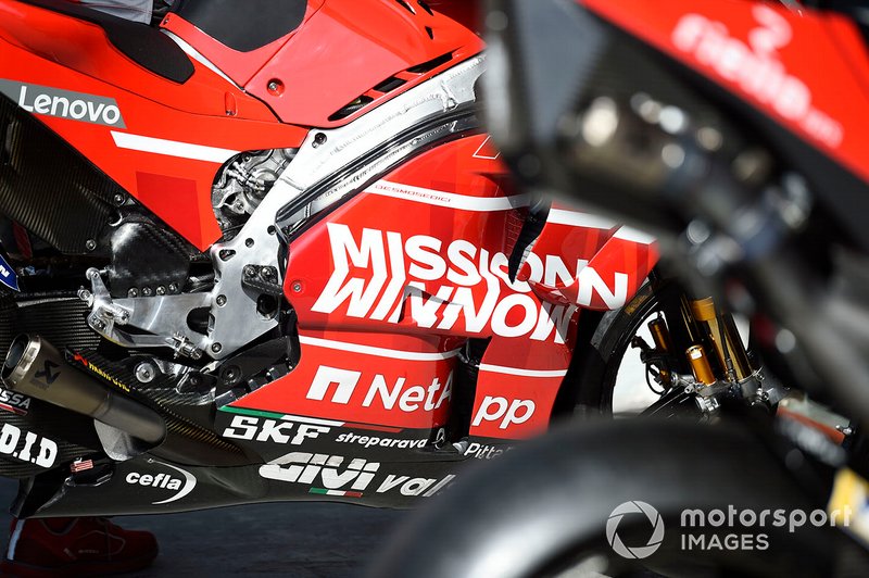 Dettaglio della moto del team Ducati
