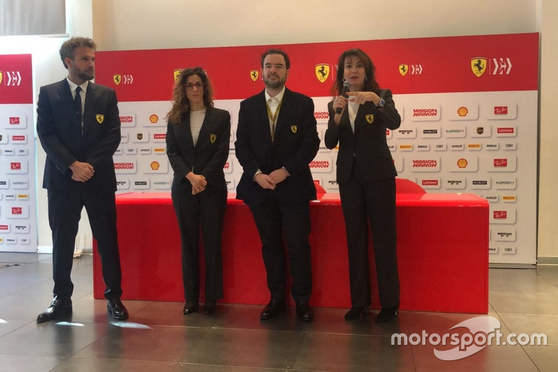 Silvia Hoffer Frangipane prima della presentazione del team Ferrari