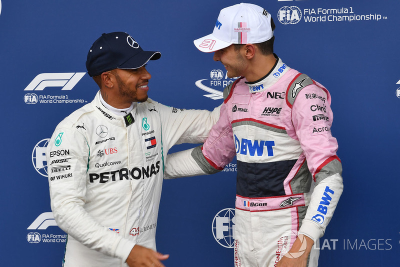 Льюіс Хемілтон, Mercedes AMG F1, Естебан Окон, Racing Point Force India
