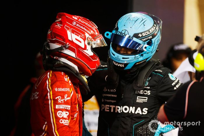 Charles Leclerc, Scuderia Ferrari, George Russell, Mercedes-AMG F1 Team