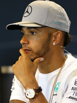 Lewis Hamilton, Mercedes AMG F1 Team, tijdens de FIA-persconferentie
