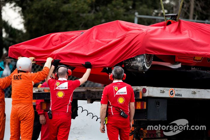 El SF70H accidentado de Kimi Raikkonen